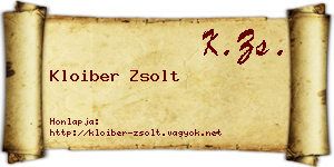 Kloiber Zsolt névjegykártya